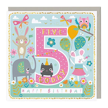 Card 5 Today Animal Party Birthday